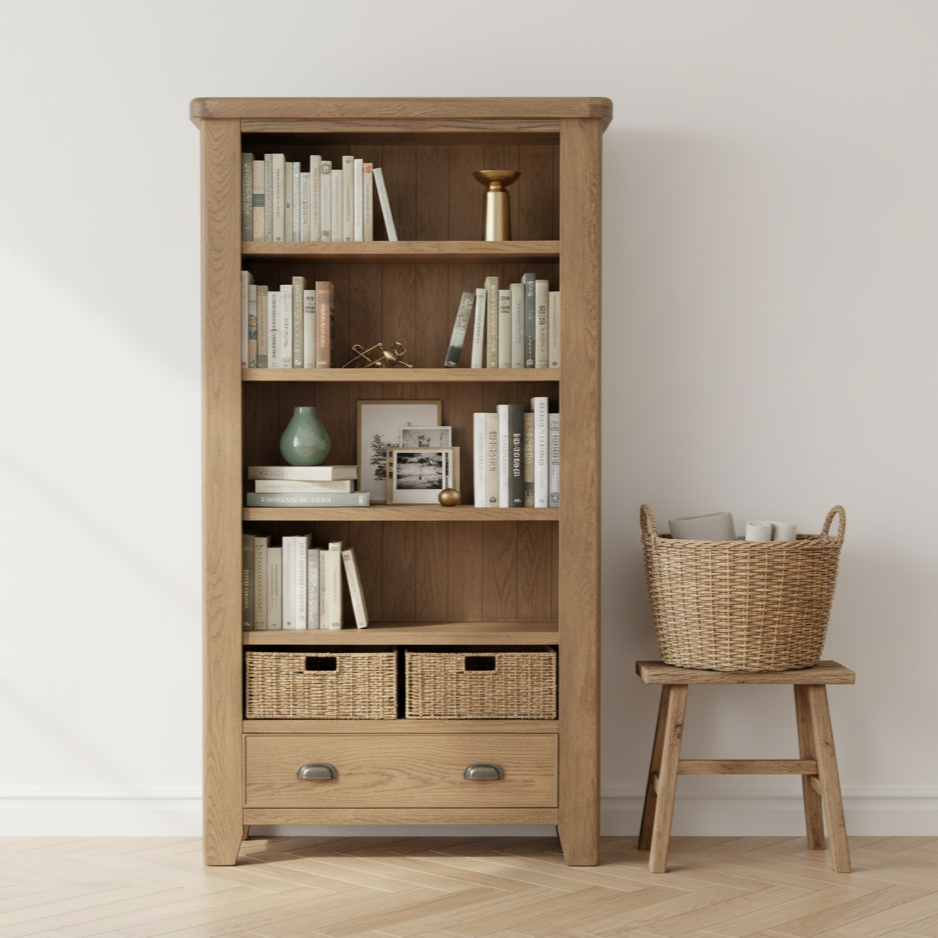 Eaton Country Oak Large Bookcase