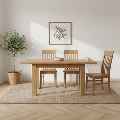Dewsbury Oak 1.25M Butterfly Extendable Dining Table