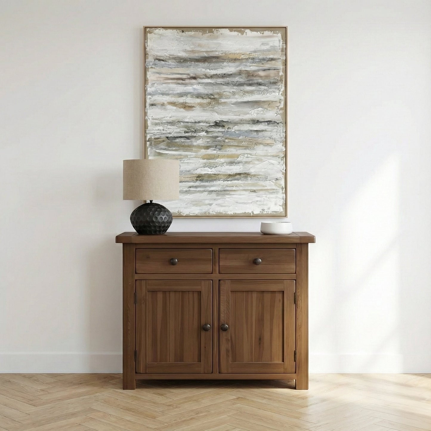 Rustic Solid Oak Small Sideboard