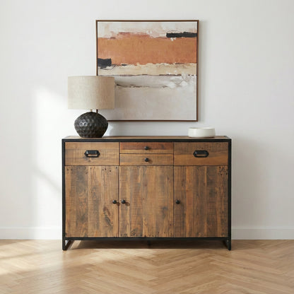 Ooki Reclaimed Wood Sideboard With 3 Doors & 4 Drawers