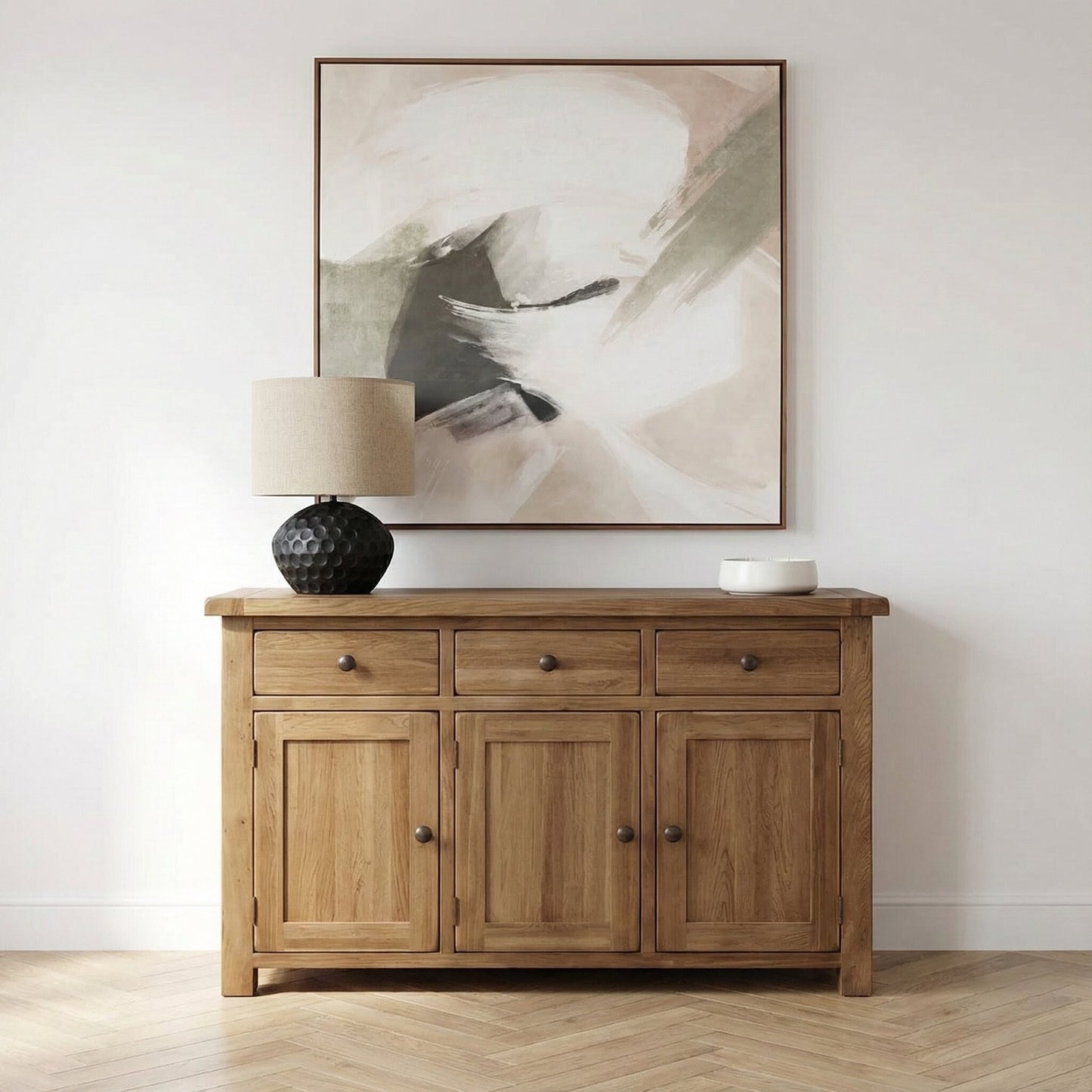 Rustic Solid Oak Large Sideboard