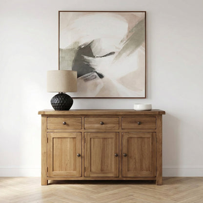 Rustic Solid Oak Large Sideboard