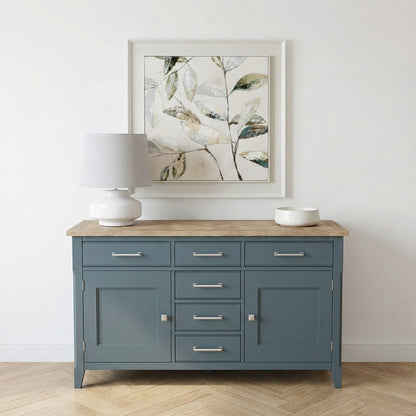 Signature Blue Oak Top Large Sideboard