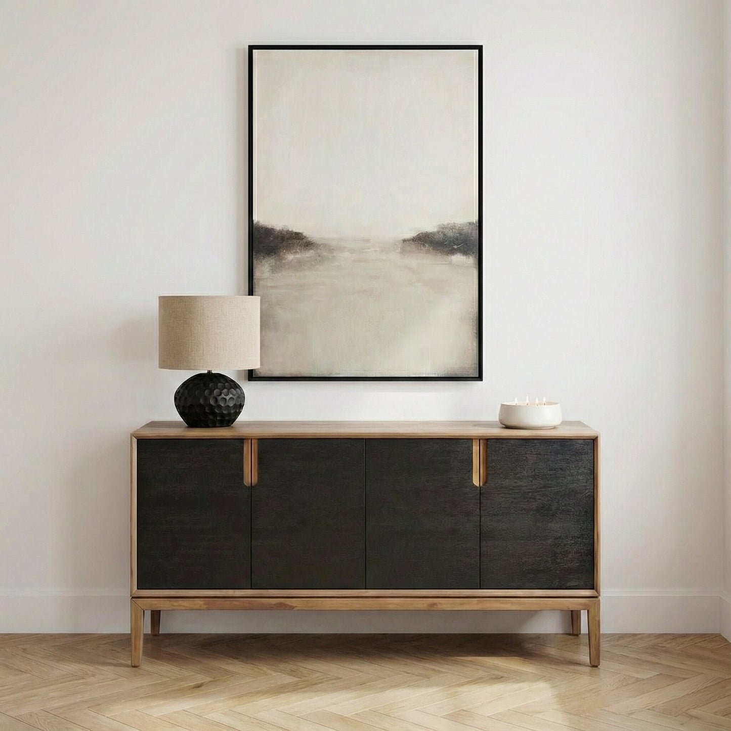 Gio Acacia Wood 4 Door Sideboard