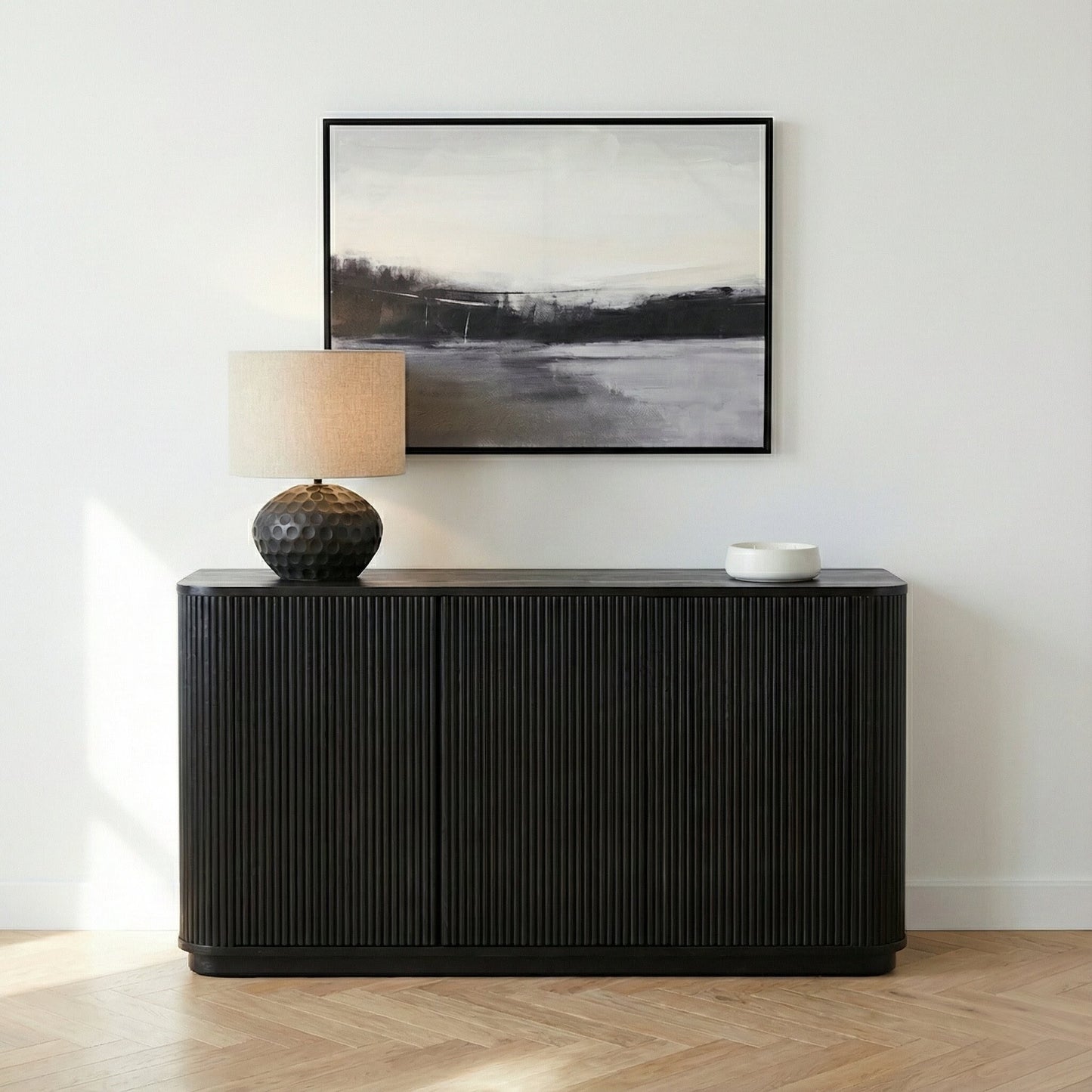 Louis Black Fluted Sideboard