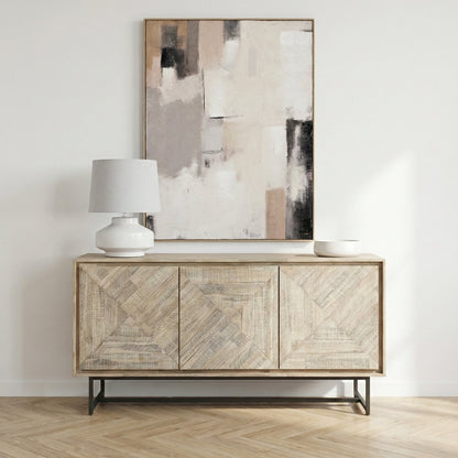 Marca Sand Wash Acacia Wood 3 Door Sideboard