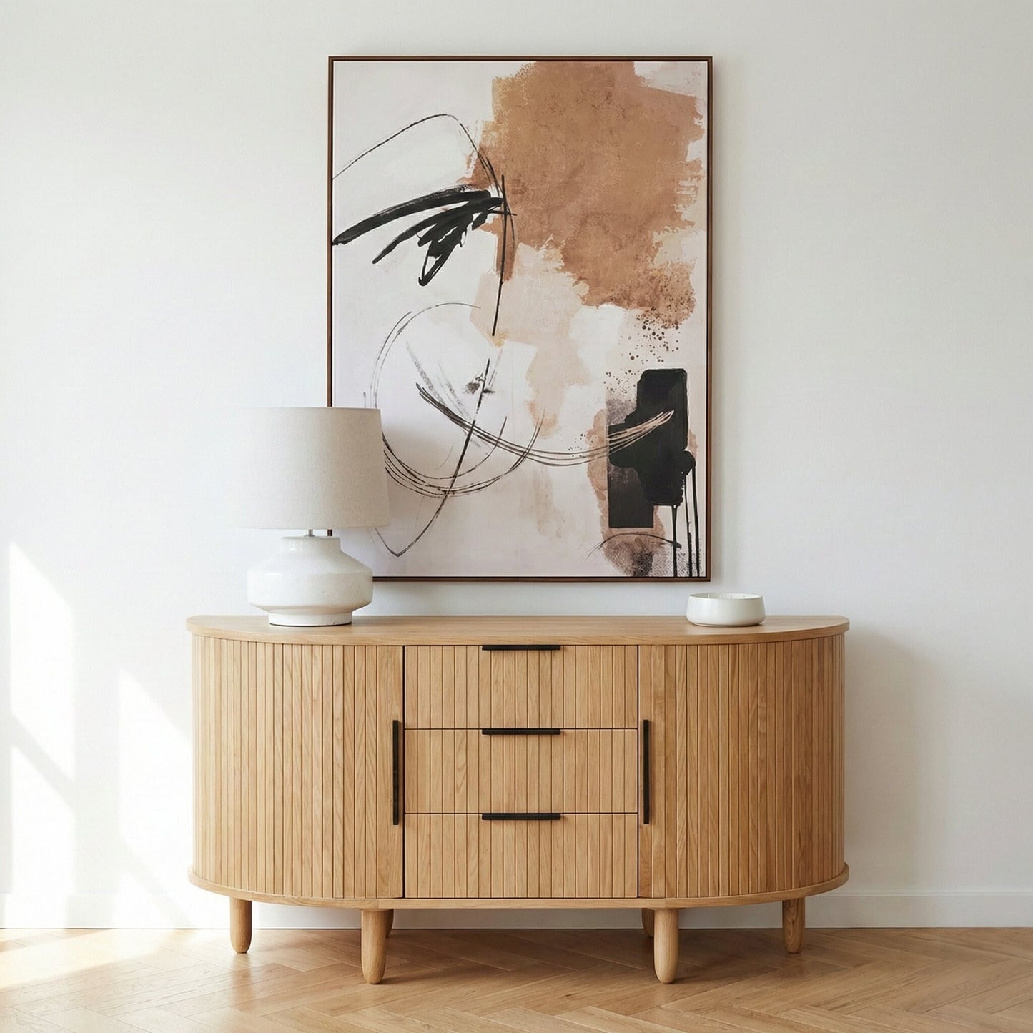 Terra Luna Oak Curved Sideboard