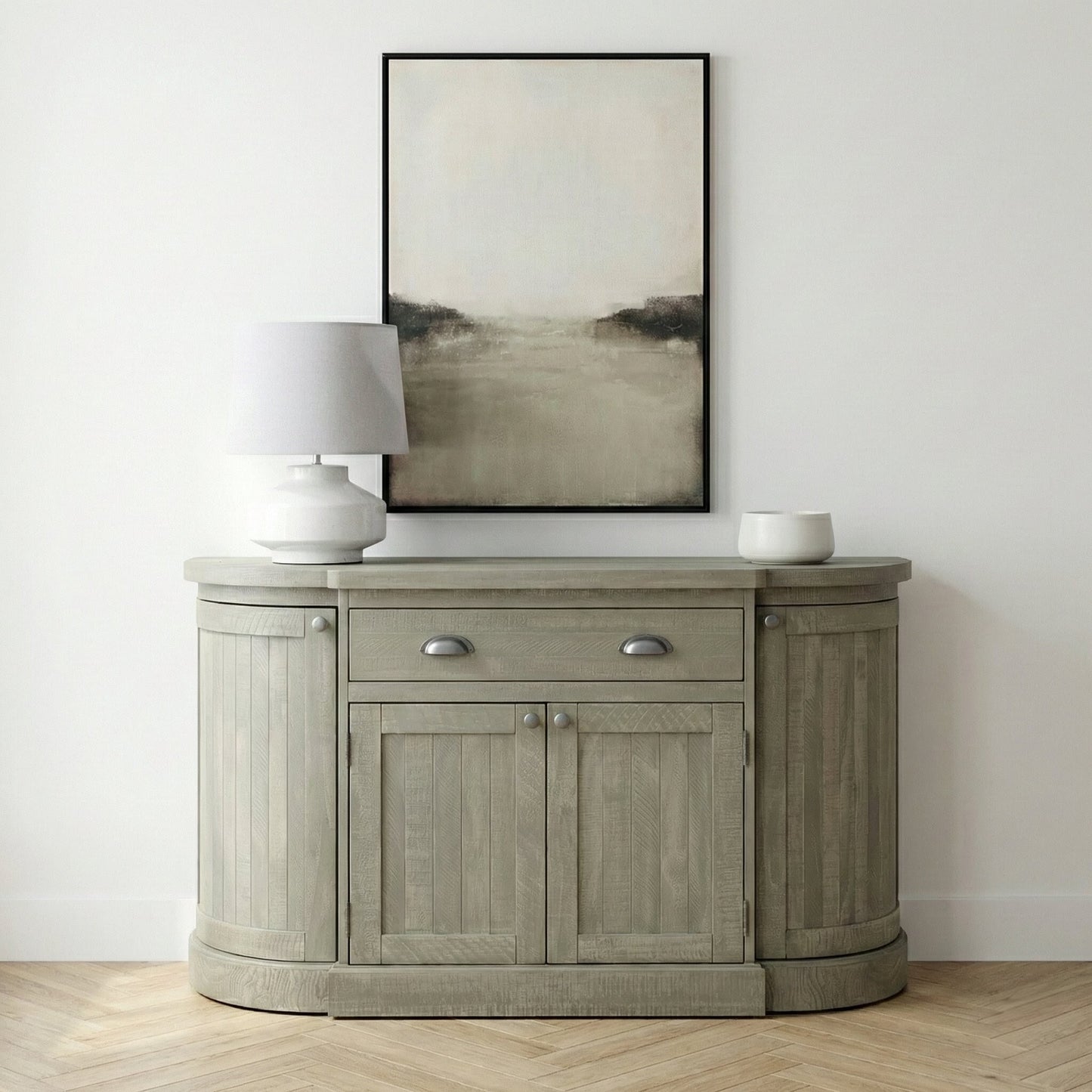 Saltaire Pine Wood 4 Door Sideboard With Drawer