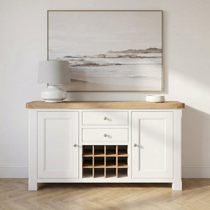 Chesterfield Oak Large Sideboard with Wine Rack