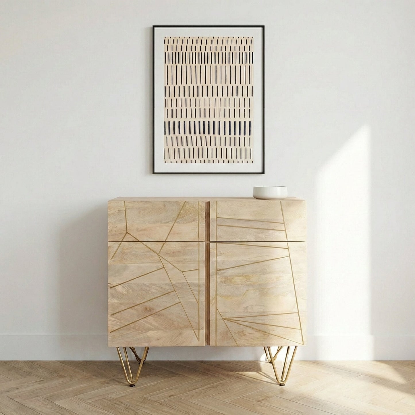 Light Gold 2 Door Medium Sideboard