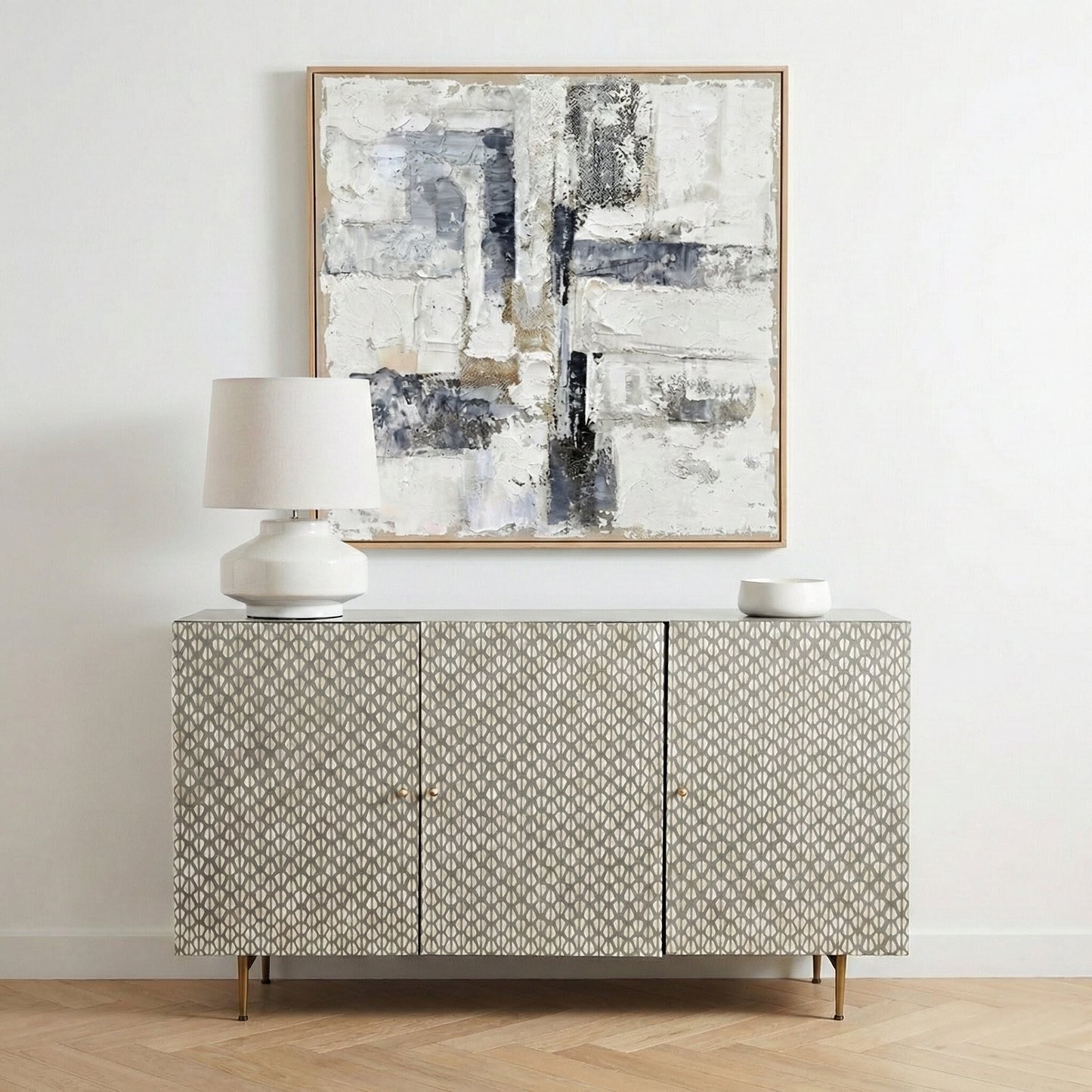 Burgess Bone Inlay 3 Door Buffet Sideboard