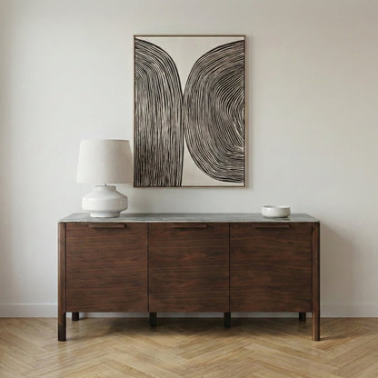 Freya Glass Top Sideboard