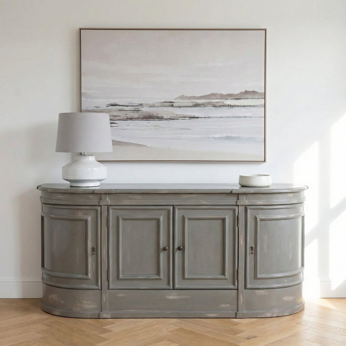 Elden Distressed Grey Mahogany Sideboard