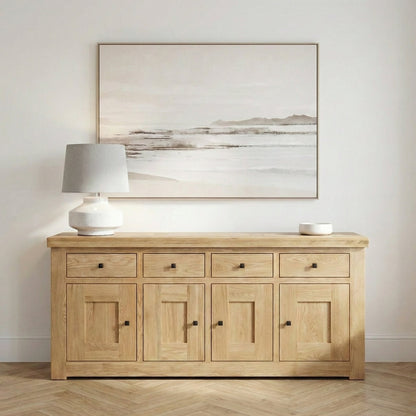 Bordeaux Solid Oak 4 door 4 drawer sideboard