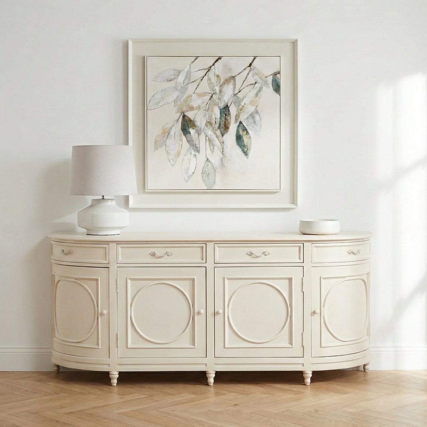 Aurelian Aged Ivory Bayur Wood Sideboard