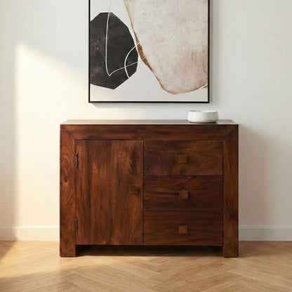 Nala Dark Mango Wood 3 Drawer Sideboard