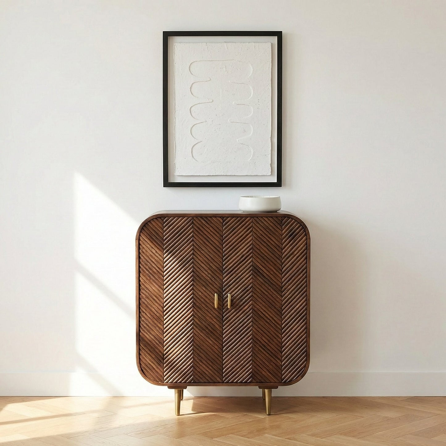 Aranya Solid Wood 2 Door Chip Sideboard