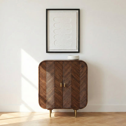 Aranya Solid Wood 2 Door Chip Sideboard