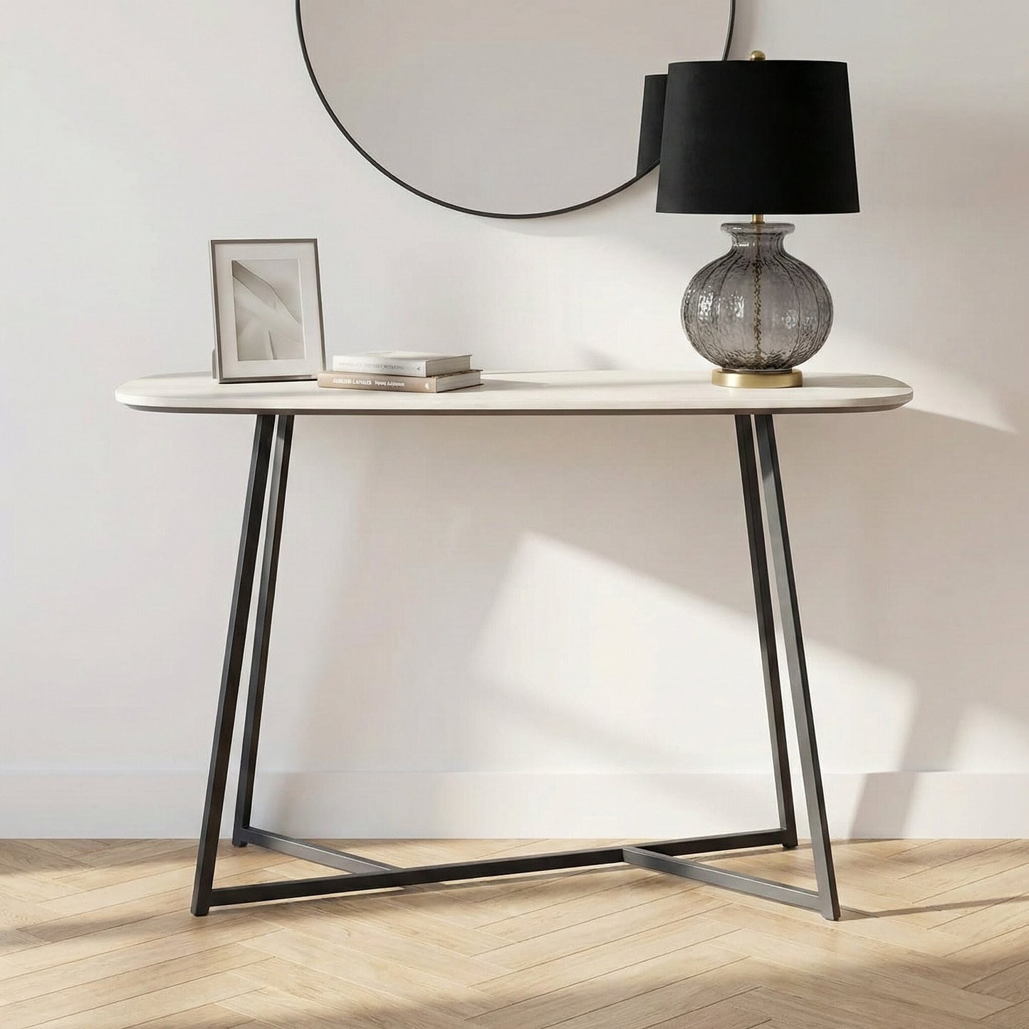 Ukiah Grey Oak Veneer Console Table