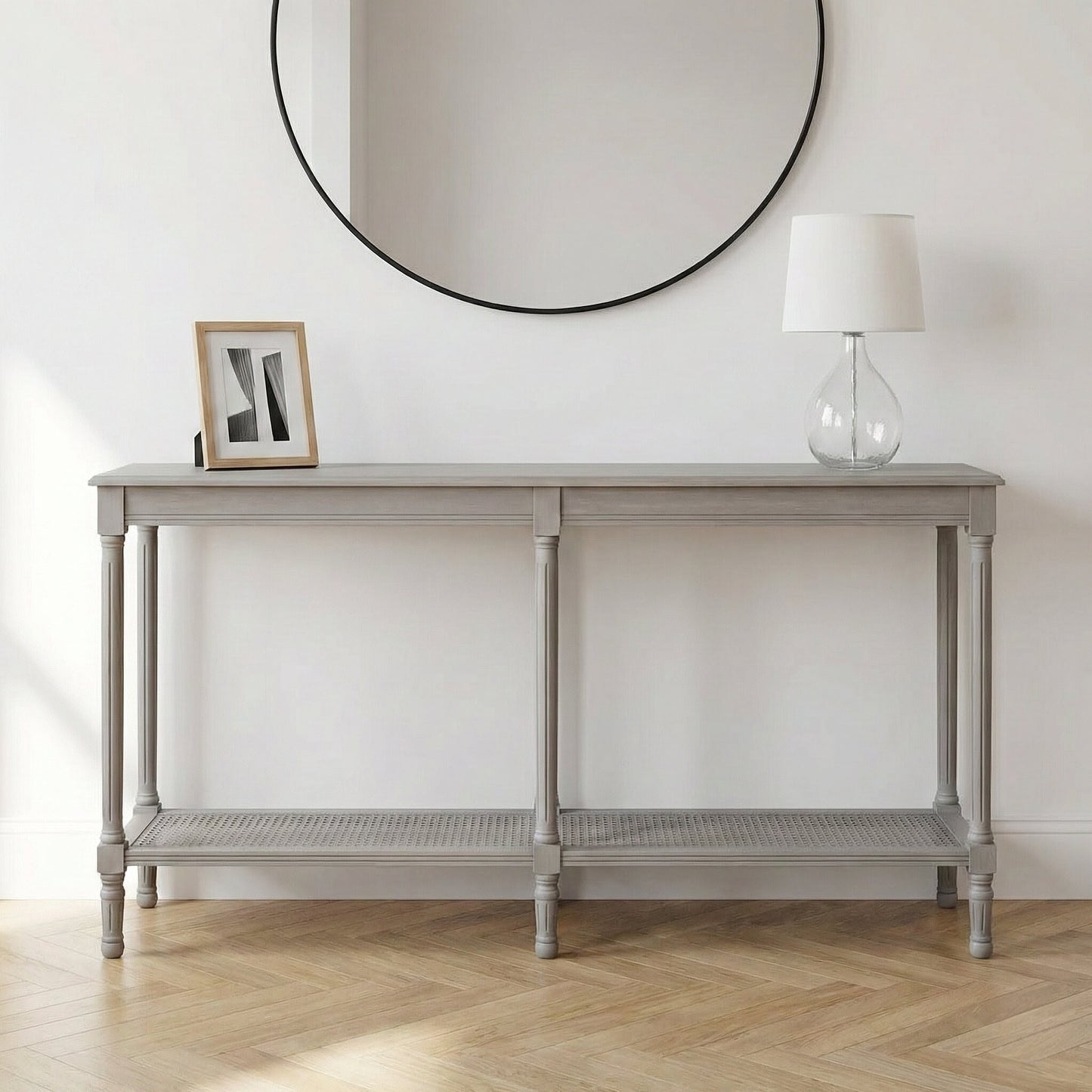 Serene Rattan Large Console Table