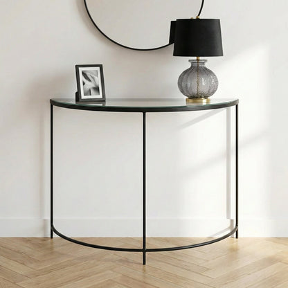 Marazzi Bevelled Glass Half Moon Console Table