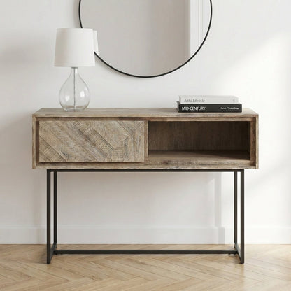 Marca Sand Wash Acacia Wood 1 Drawer Console Table