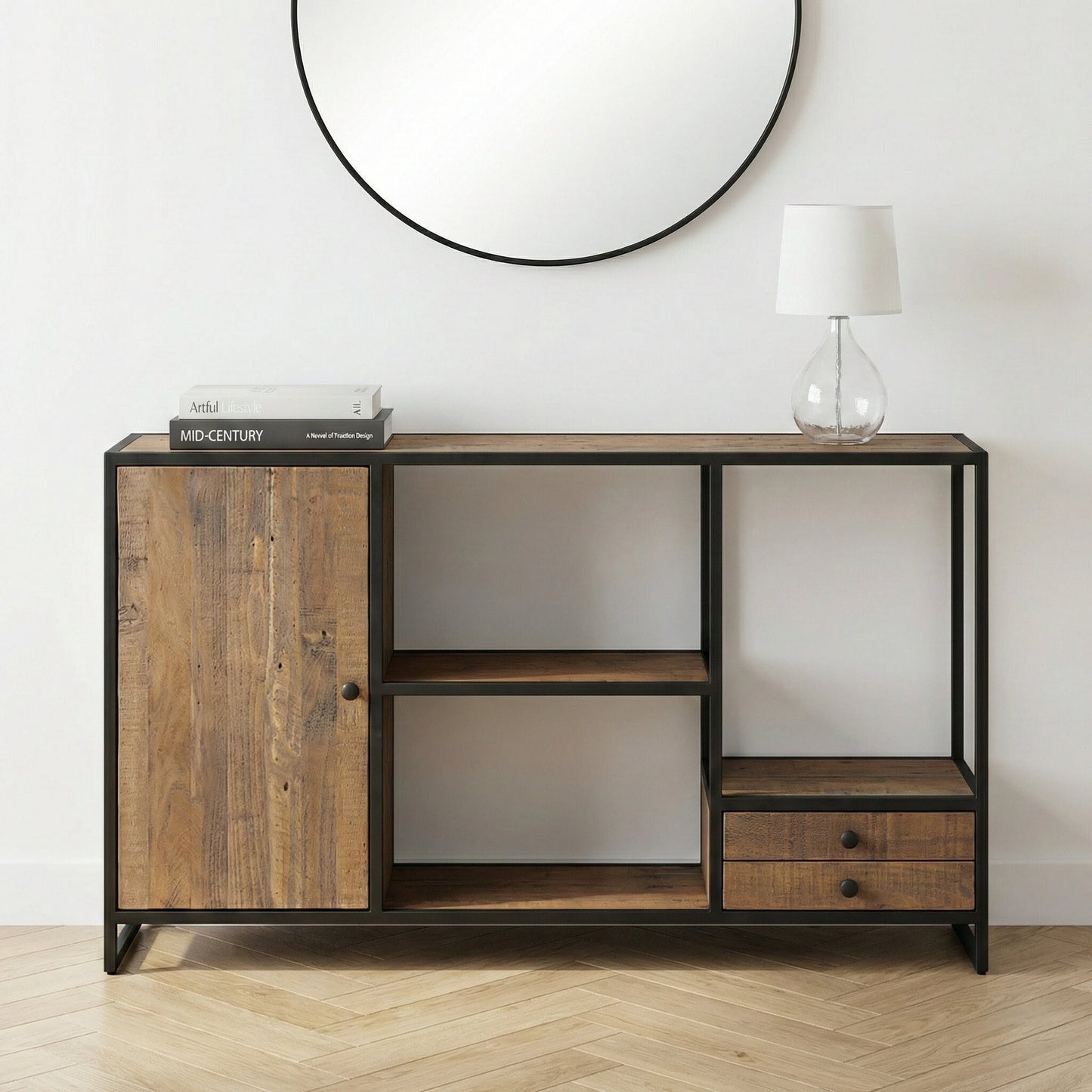 Ooki Reclaimed Wood Funky Open Console Table