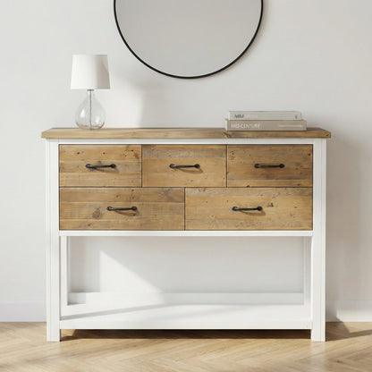 Splash of White Reclaimed Wood Console Table