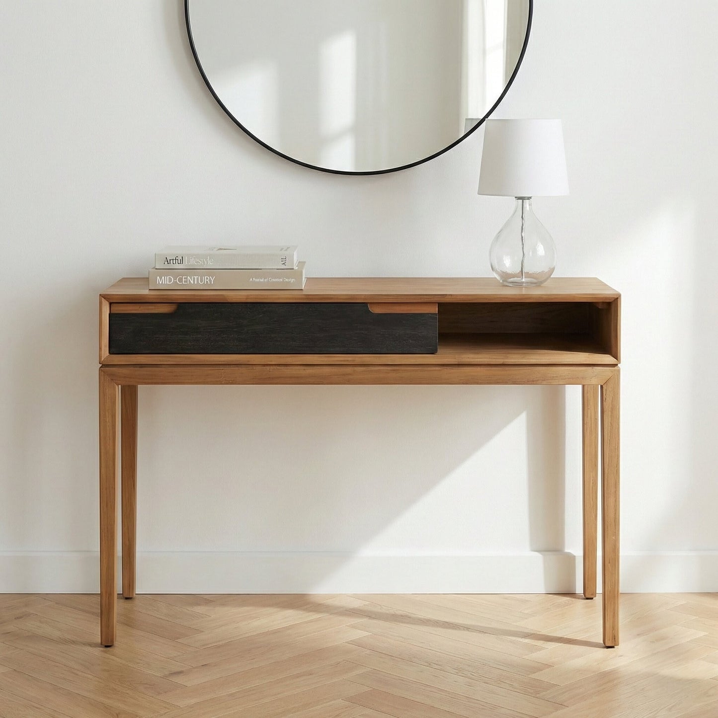 Gio Acacia Wood 1 Drawer Console Table