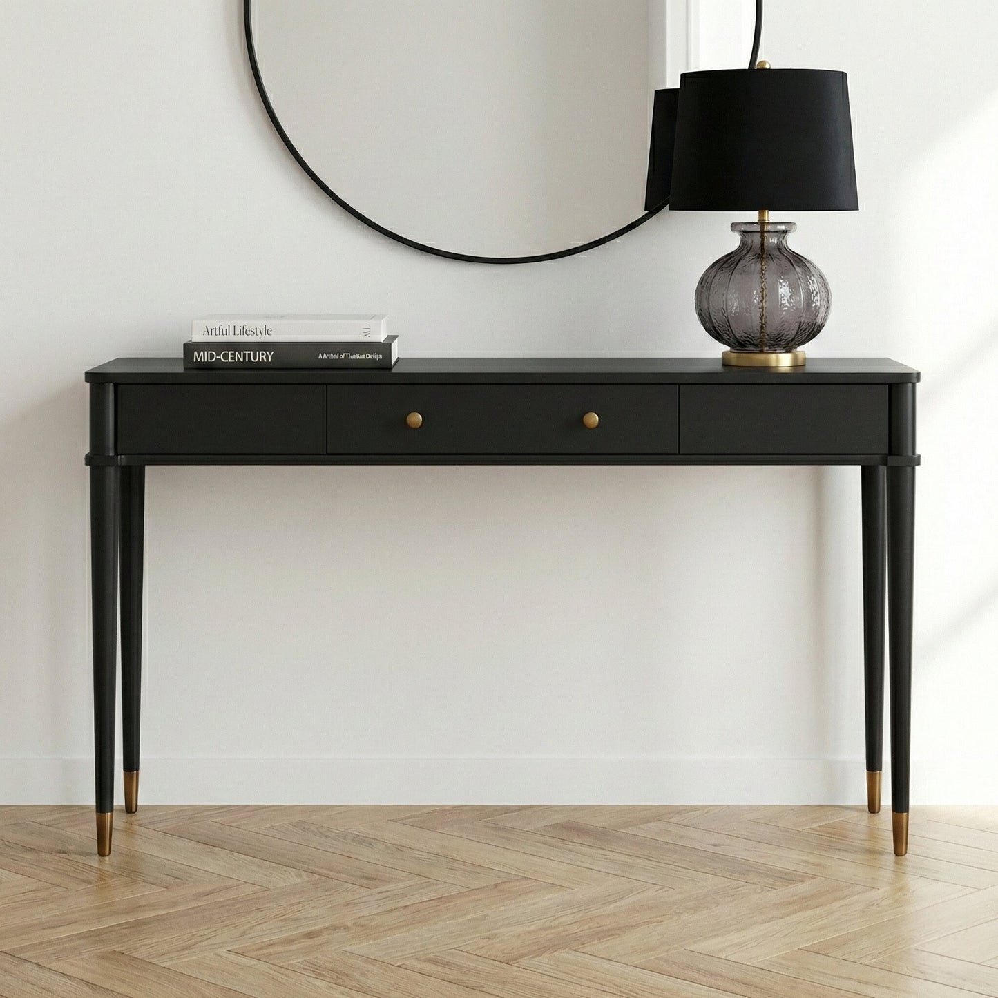 Elden Black Mahogany Wood Console Table