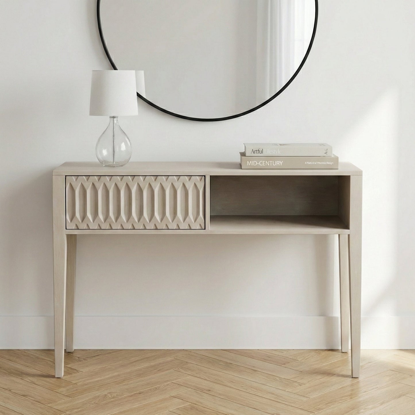 Khao Mango Wood 1 Drawer Console Table
