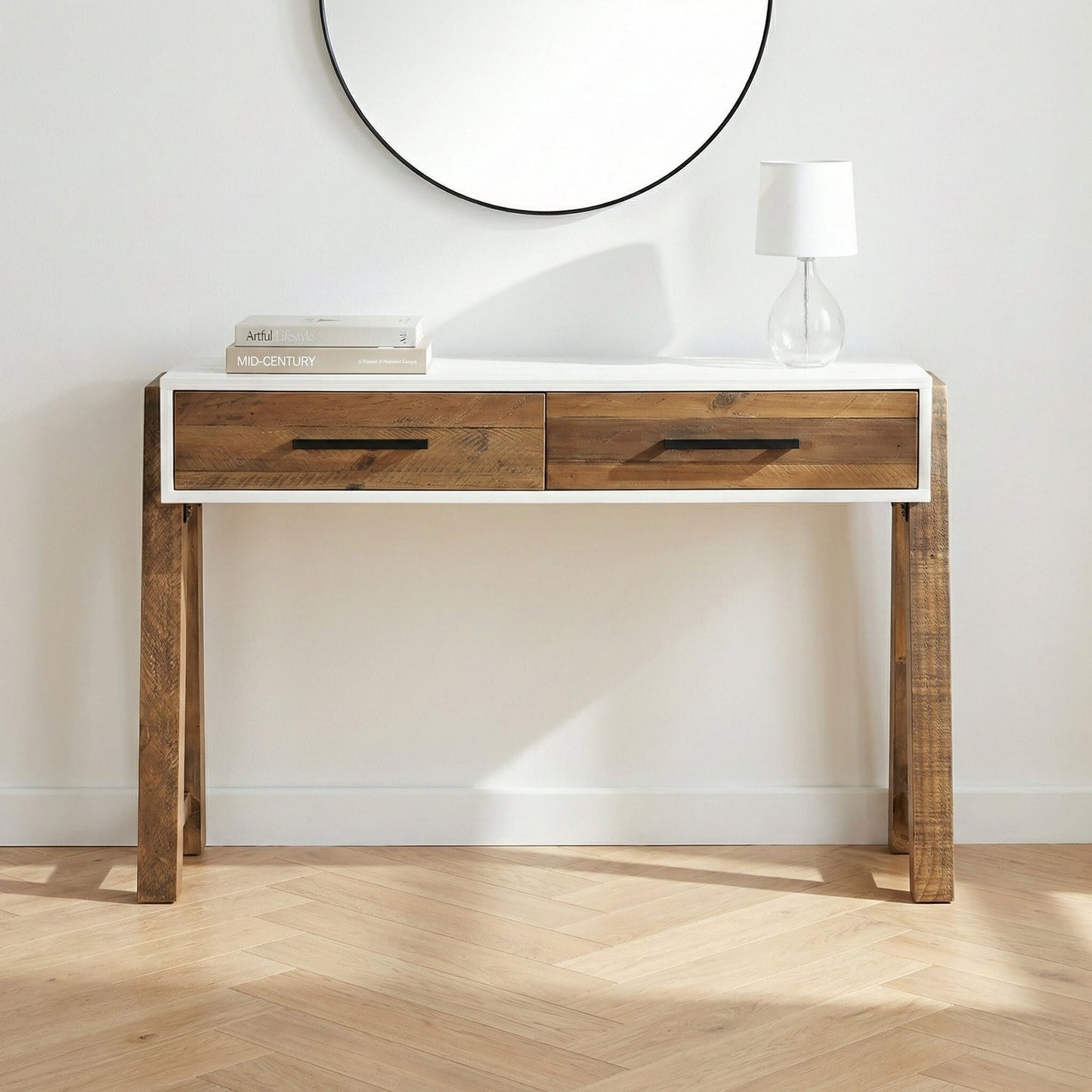 Trinity - Reclaimed Wood Console Table Open