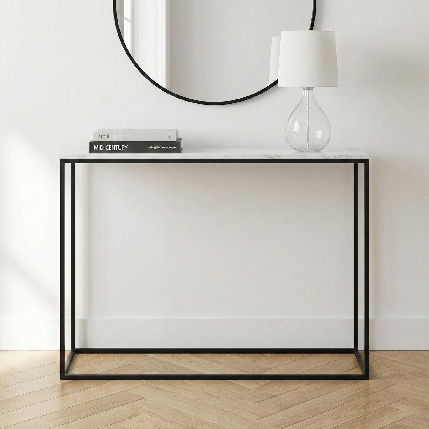 Kalani White Marble Console Table