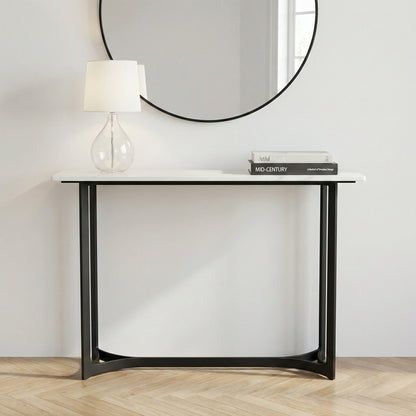Hendrick White Marble Console Table