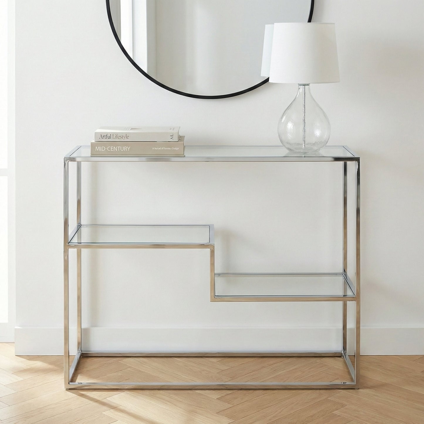 Aleandra Glass Console Table