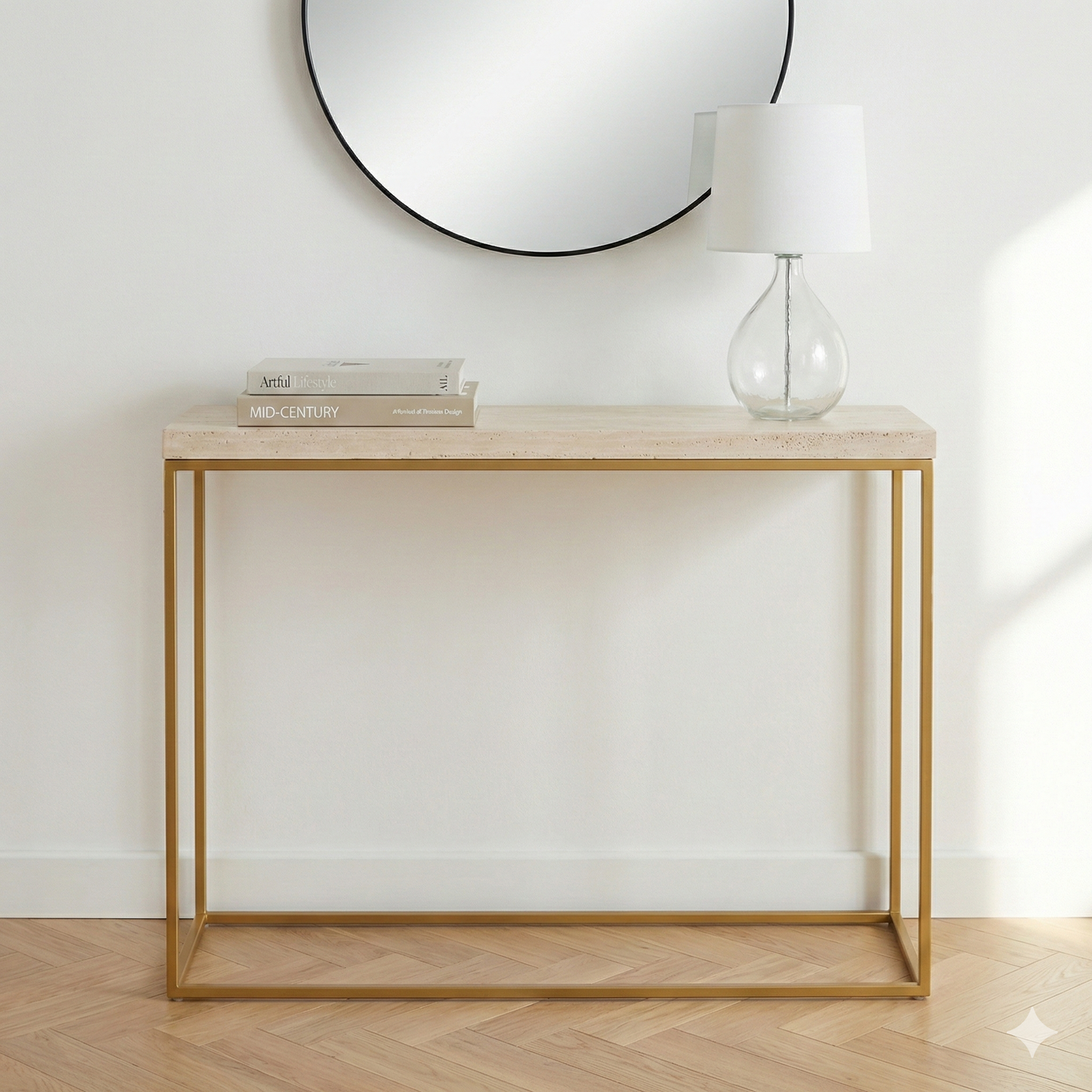 Madison Granite and Metal Console Table