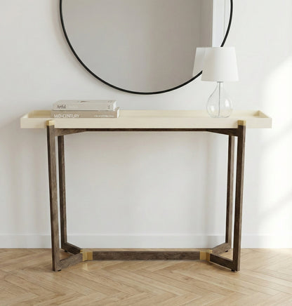 Looma Cream Shagreen Console Table