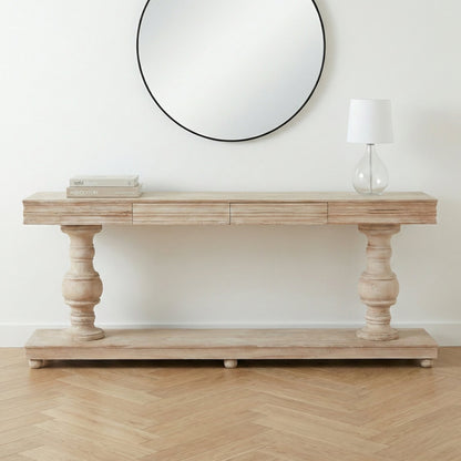 Solmere Mango Wood Console Table with Drawers