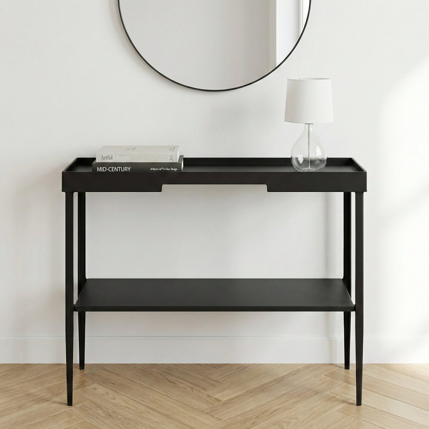 Marnie Black Wood Veneer Console Table