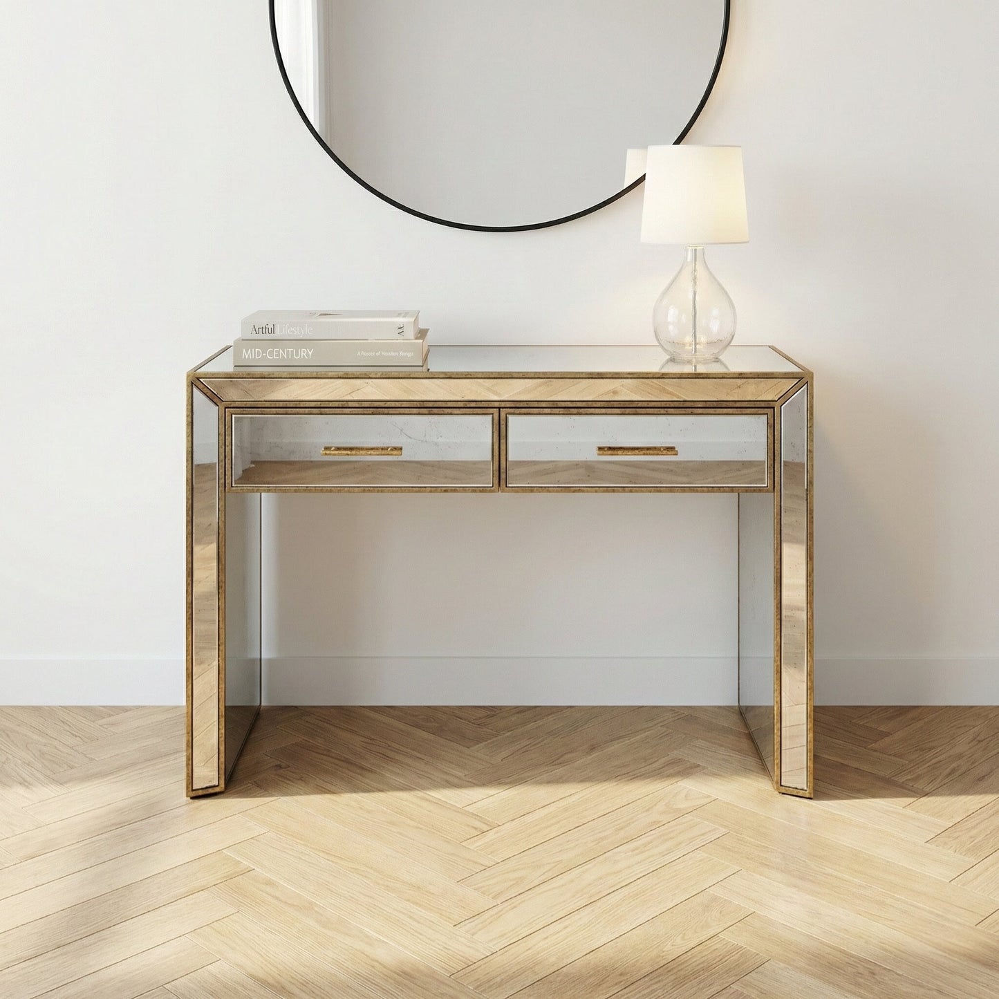 Brindisi Mirrored Glass Console Table