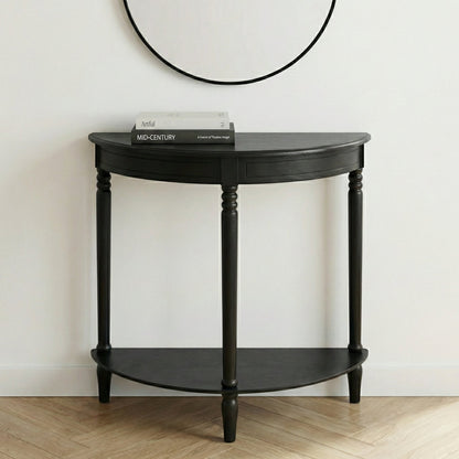 Heritage Pine Wood Half Moon Console Table