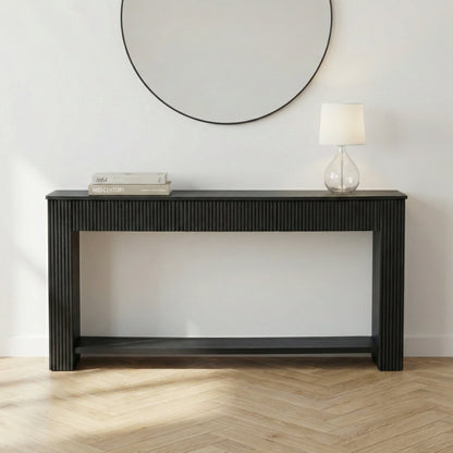 Everden Fluted Acacia Wood Console Table