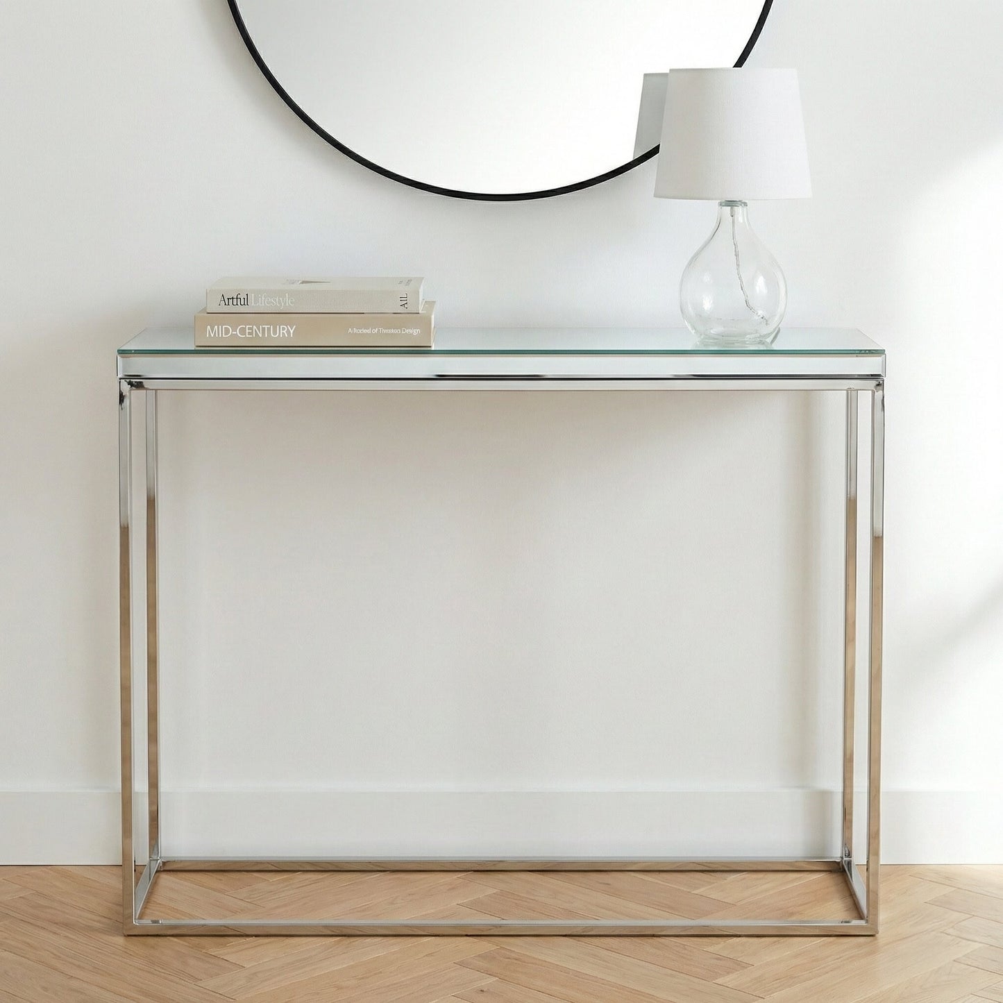 Elysee Mirrored Glass Console Table