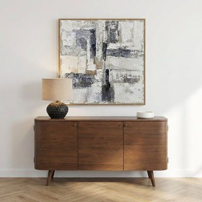 Elias Dark Ash Wood Retro 3 Door Sideboard