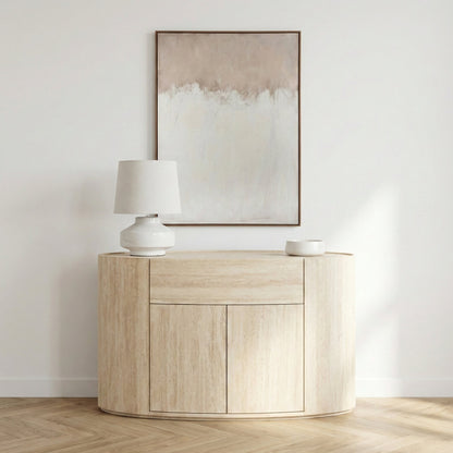 Tivoli Travertine Effect Veneer 1 Drawer 2 Door Sideboard