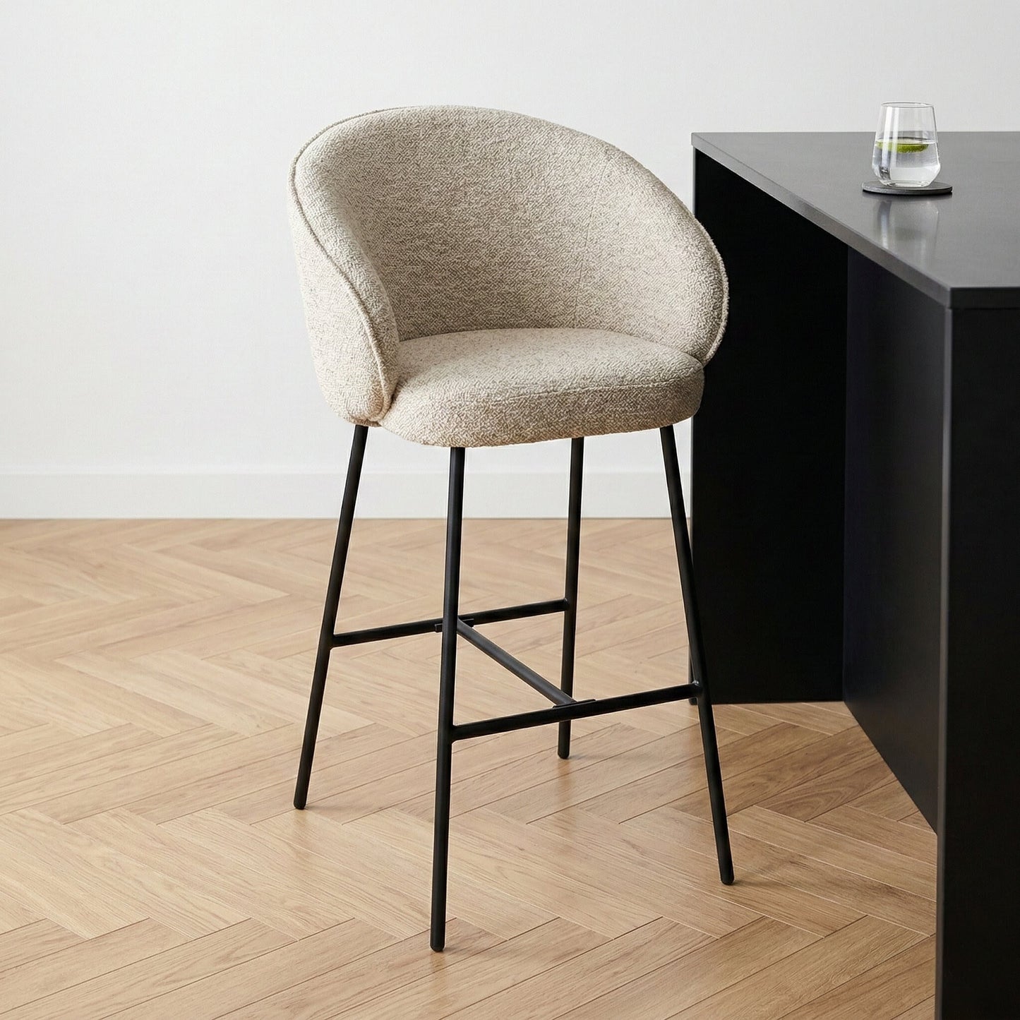 Kelsby Mocha Textured Bar Stool