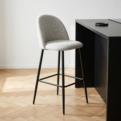 Turi Pebble Black Metal Bar Stool
