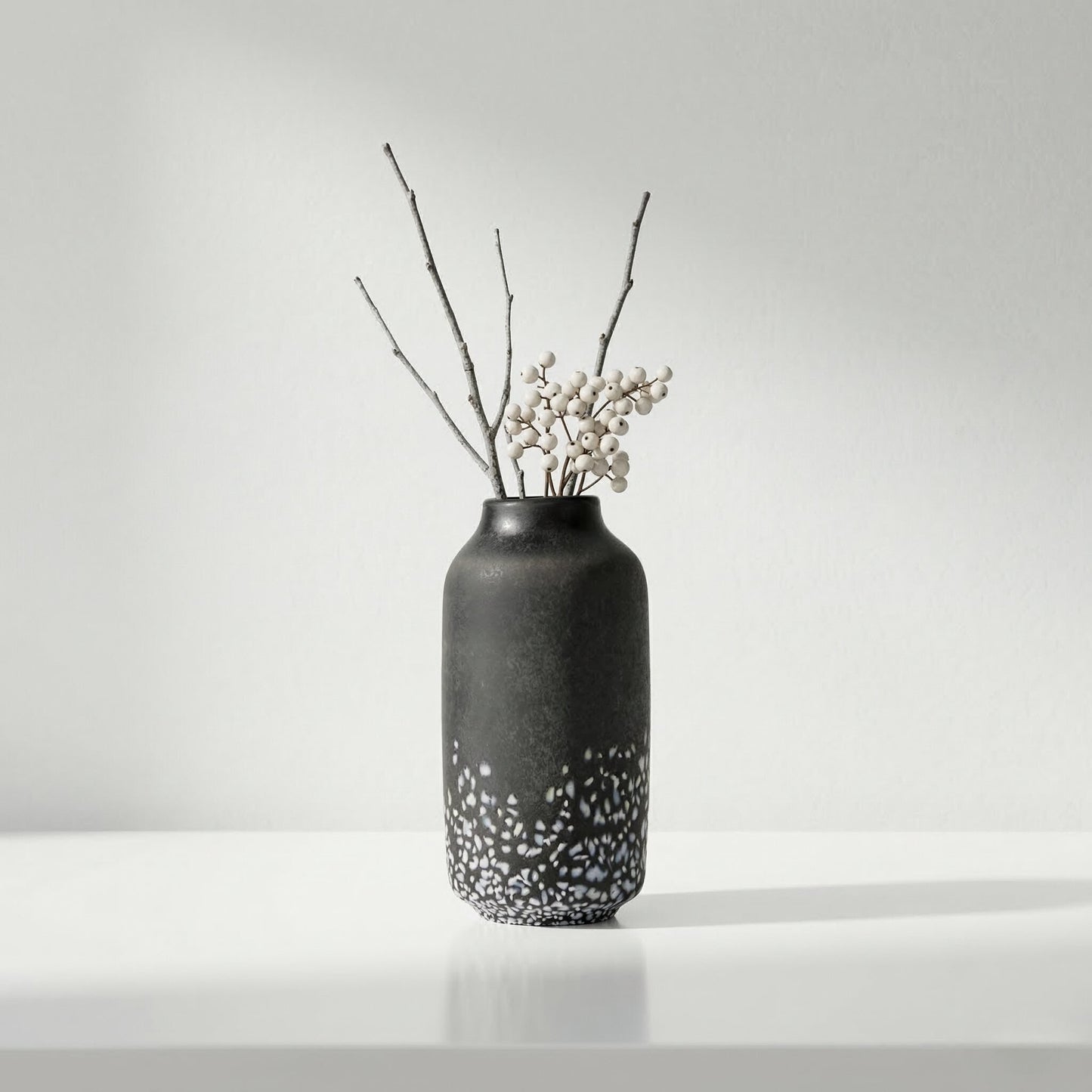 Etna Black and White Glass Vase