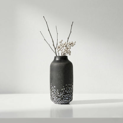 Etna Black and White Glass Vase