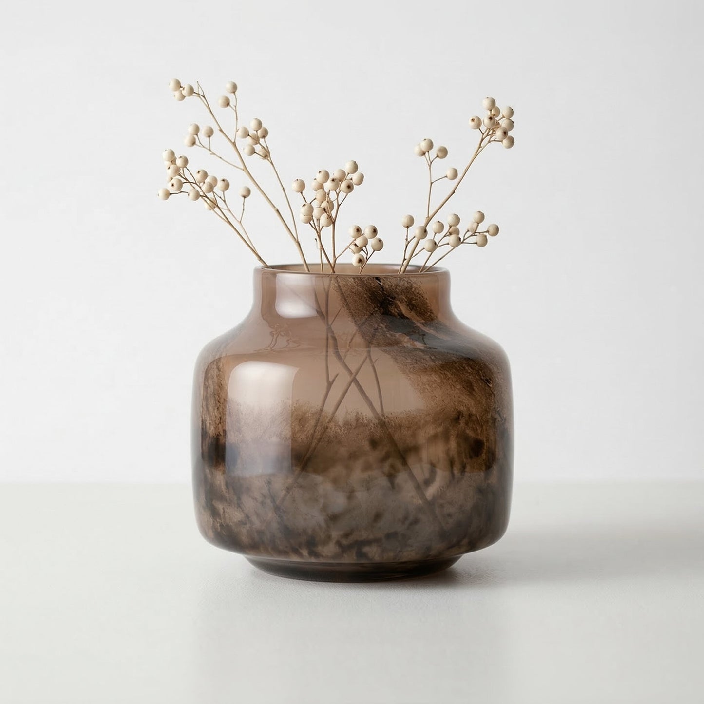 Cerdanya Brown and Beige Glass Vase